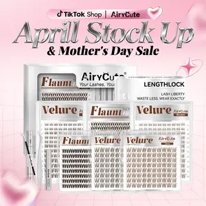 AiryCute Trending Brown Lash Collection | Dark & Light Brown Velure Flaunt | Flawless for Fair/Dark Hair | Reusable, Lightweight & amazing brown Flora Brown Venus Natural Daily, Volumn Style | Beginner-Friendly | DIY Lashes