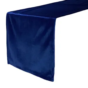 14 x 108 Inch Velvet Table Runner Navy Blue