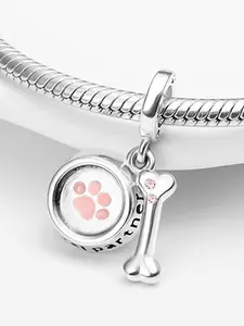Cute Dog Bone & Paw Print Pendant, Animal Themed Pendant for Bracelet & Necklace, Fashion Accessories for Women & Girls