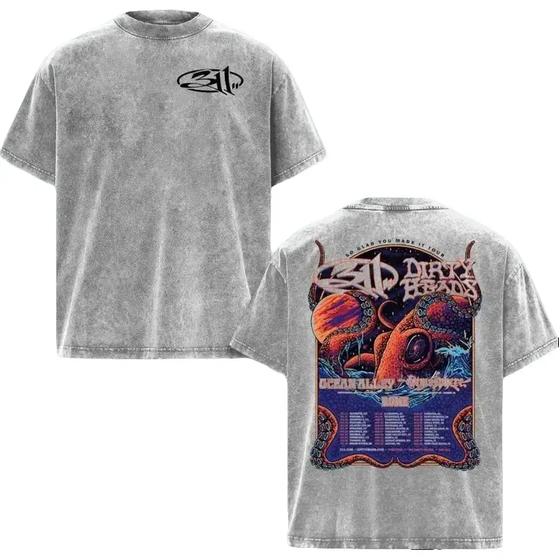 311 Dirty Heads Tour 2026 T-Shirt, So Glad You Made It Tour Shirt, Ocean Beach Summer Concert Tee, Vintage Washed Double Sided Graphic T-Shirt, Retro Rock Reggae Band Merch, Oversize Shirt, Vintage Outfit, y2k Styles