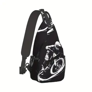 [Made in US] Crossbody Chest Bag Hiking Backpack Enduro Motorcycle Racer Shoulder Bag Folding Large Capacity Fashion Durable Can Be Used For Shopping, Work, Leisure Travel Beach Bag Fishing Backpack Gothic Bat Messenger Bag
