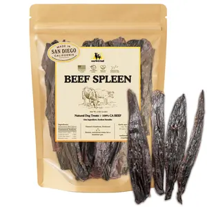 Earth & Tail Beef Spleen 4 oz Natural Dog Treats with Iron Zinc & B Vitamins for Immune Health & Energy Support High-Protein Single-Ingredient Treats