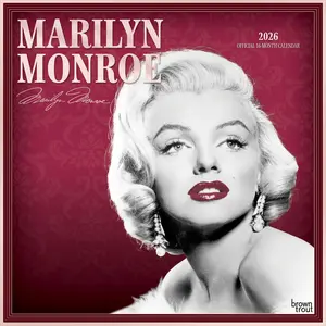 Marilyn Monroe OFFICIAL | 2026 12 x 24 Inch (Hanging) Monthly Square Wall Calendar | Foil Stamped Cover | Plastic-Free | BrownTrout | USA American Actress Celebrity
