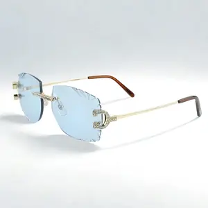 Iced Out C Wires - Diamond Cut Light Blue Lens