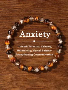 Anti-Anxiety Protection Healing Crystal Bracelet, Handmade Tiger Eye Stone Beaded Jewelry, Fashion Accessory for Men and Women, Perfect Gift