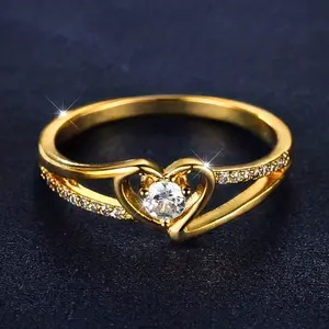 Elegant Romantic Heart Shape Shiny Cubic Zirconia Silver Ring, Fashion Jewelry for Women, Suitable for Wedding, Valentine's Day Gift for Couples