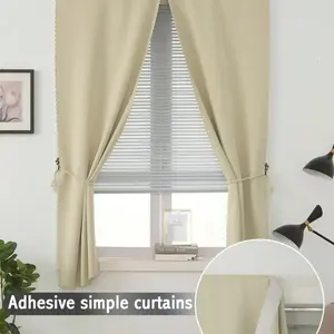 1pc Adhesive Blackout Curtain, Easy Installation, Small Blackout Drapes, Suitable for Bedroom Windows, Multiple Color Options