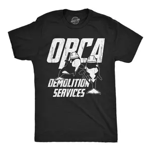 Mens Funny T Shirts Orca Demolition Services Sarcastic Killer Whale Graphic Novelty Tee for Men Mens Funny T Shirts Cool Vintage Fashion T-Shirt Gift Classic Menswear Sarcastic Apparel for Men Funny Animal Black -