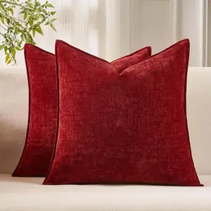 24x24 Pillow Covers Set of 2 Decorative Throw Pillow Covers Case for Couch Sofa Bed Soft Chenille Cushion Covers with Hidden Zipper for Home Decor Living R