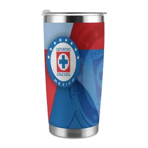 Blue Cross Mexico Tumbler, Sport Team Logo Design Cup, Insulated Coffee Mug, Birthday Gift for Him, Soccer Dad Travel Cup, 20oz Double Silver Edge Tumbler, Stainless Steel Vacuum Insulated Tumbler