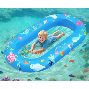 Clear Bottom Inflatable Pool Floats, Inflatable Boat for Kids Double Air Chamber