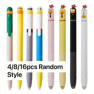 Cute Chicken Retractable Gel Pens, Creative Duck Design Press Button, 0.5mm Fine Tip Ink, Cartoon Writing Pens for Students Office School Gifts, Rollerball Pen, Aesthetic Pens