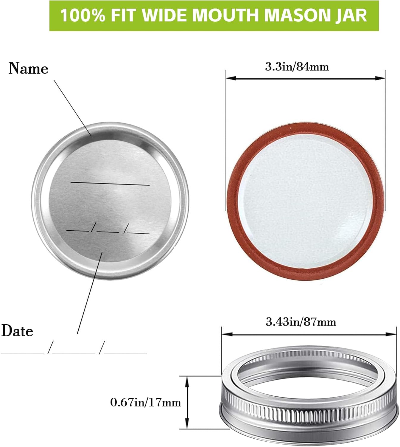 2026 Upgraded Electric Mason Jar Vacuum Sealer Kit with 5 Lids 1-Touch Automatic Cordless Food Saver Pump Non-Slip Seal USB Rechargeable Vacuum Sealer for Wide Regular Mouth Jars Cuts Food Waste 70% Canning Meal Prep Kitchen Storage Gadget Gift