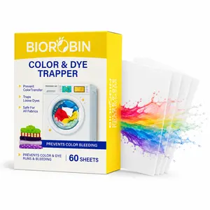 BioRobin Color & Dye Trapper Sheets, 60 Count Laundry Color Catcher, Prevents Color Bleeding & Dye Transfer, Safe for Mixed Color Washes, Whites, Darks, Towels & Everyday Fabrics