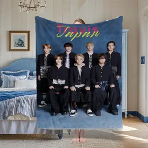 Travis Japan Vibrant Stage Show Theme Flannel Soft Blanket for Sofa, Bedroom, Office, Camping & Travel - Ideal Christmas