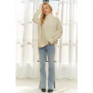 ADORA Braid Diamond Pattern Sweater