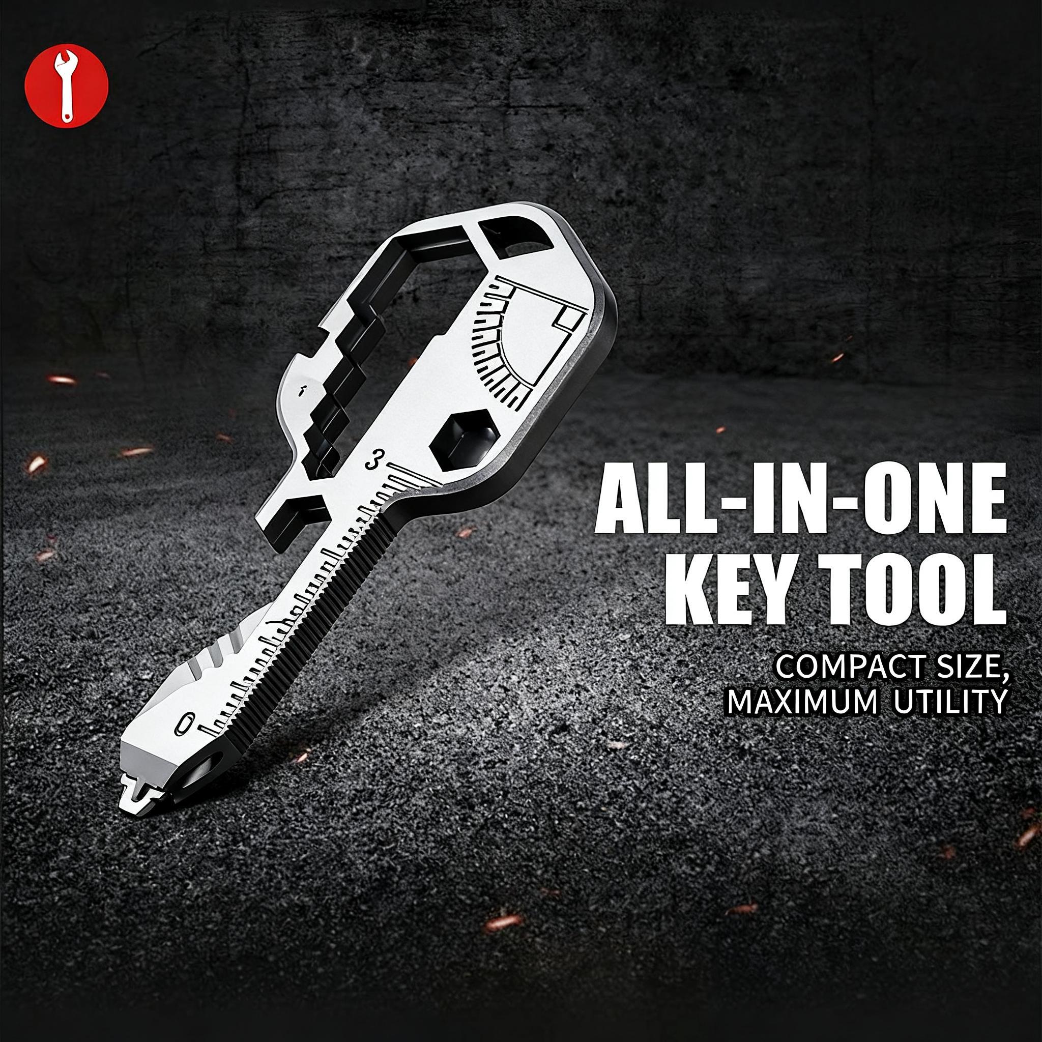 Key Shaped, Pocket Multi-Tool, 16-in-1, Small Utility Kit, Lightweight Stainless Steel, EDC Gear, Portable, Durable, Ultimate Survival Tool, Camping Essentials, Gift for Men Key Shaped, Pocket Multi-Tool, 16-in-1, Small Utility Kit, Lightweight Stainless Steel, EDC Gear, Portable, Durable, Ultimate Survival Tool, Camping Essentials, Gift for Men