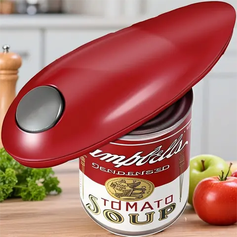 Auto Electric Can Opener for Arthritis - No Sharp Edges! One-Touch Hands-Free Design, Must-Have for Seniors & Kitchen