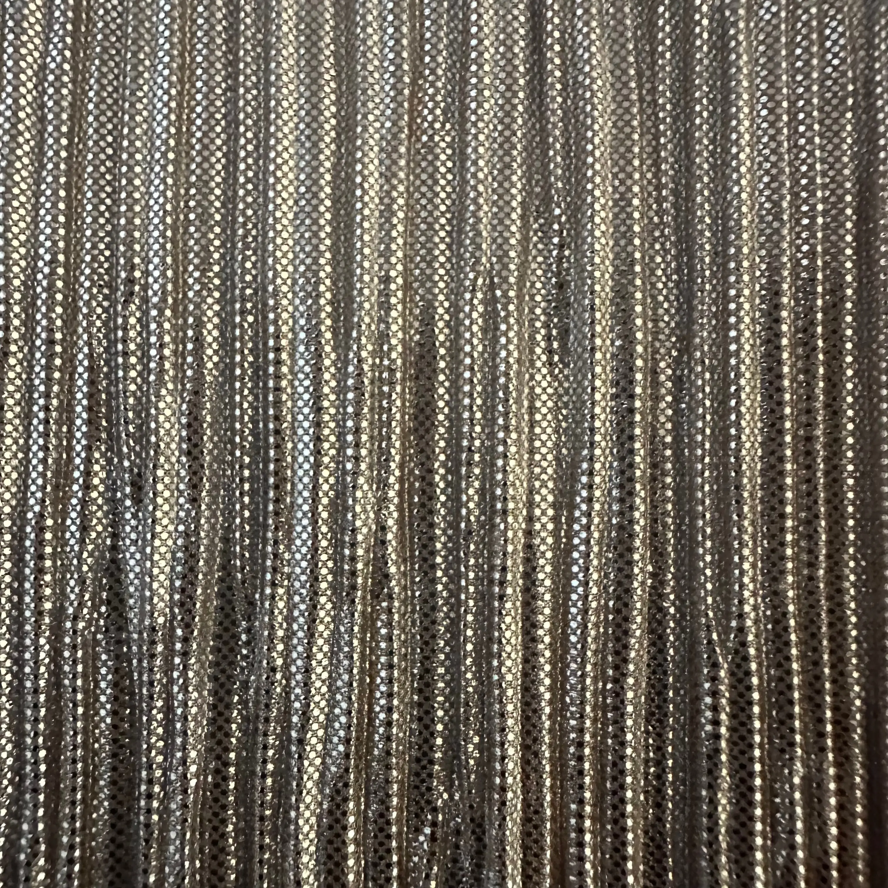 Glam Sparkling Pleated Foil Knitted Fabric - All-Over Foil Mechanical Stretch Polyester, 58-60in Wide, 160g/yd for Dancewear, Cosplay Dressmaking, 160 Grams Per Yard
