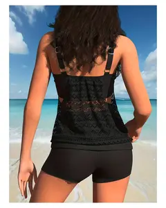 Tankini Swimsuit for Women  Flattering Lace Tank Top & High Waisted Boyshorts Two Piece Swimsuit  Modest Swimwear for Beach, Pool, Vacation, 14 Colors