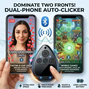 Wireless Auto Clicker for iPhone, Bluetooth Phone Screen Tapper with Battery for Hands Free, Silent & Adjustable Speed Finger Clicker for Tiktok Live Broadcasts Likes, Gaming, Reward Task
