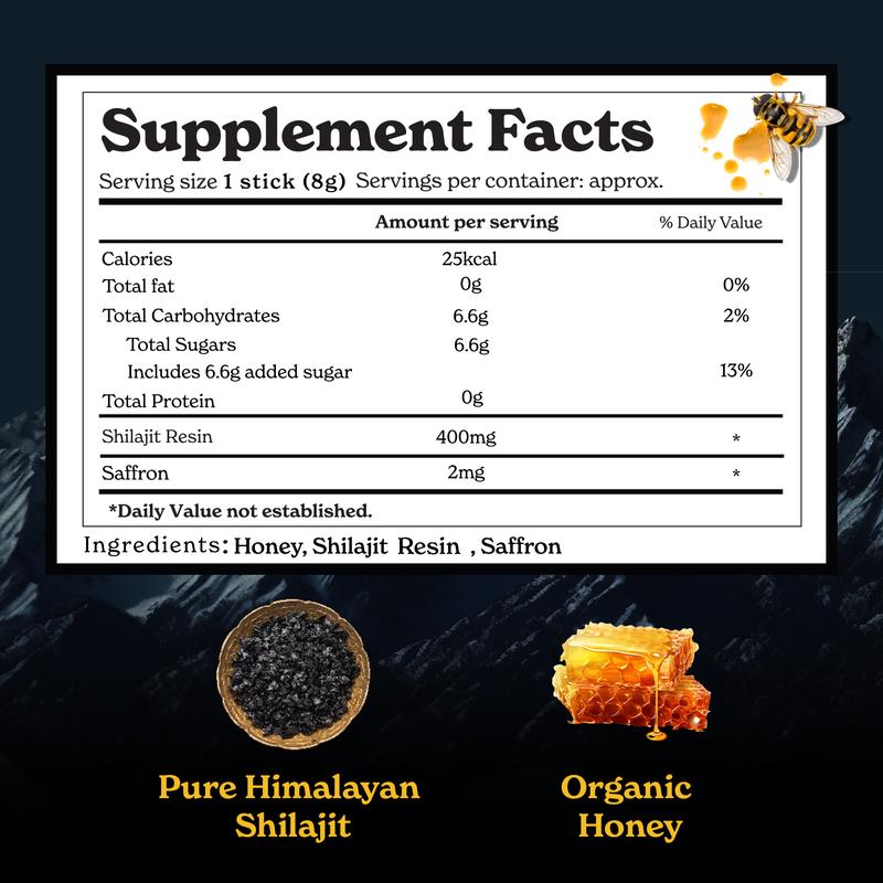 B2G1 of BetterAlt GOLD+ Shilajit Honey Sticks | Caramel, Cinnamon and Classic Flavors | Helps Boost Energy | Lab-Tested for Purity