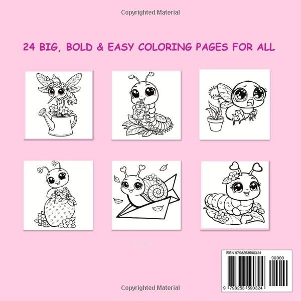 CUTE BUGS: BOLD & EASY COLORING BOOK