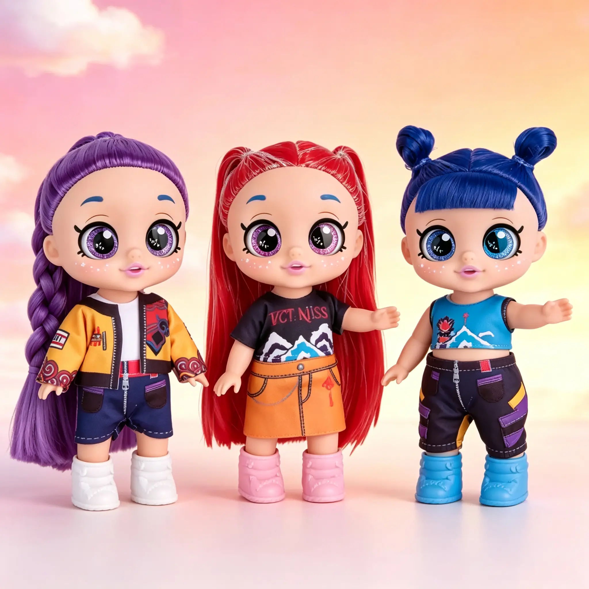10 Inch K-Pop Idol Girl Group Collectible Doll Set, Articulated Action Figure with Vivid 5D Eyes & Movable Joints, Cute Anime-Style Idol Statue Desktop Ornament, Ideal Birthday & Holiday Gift for Girls