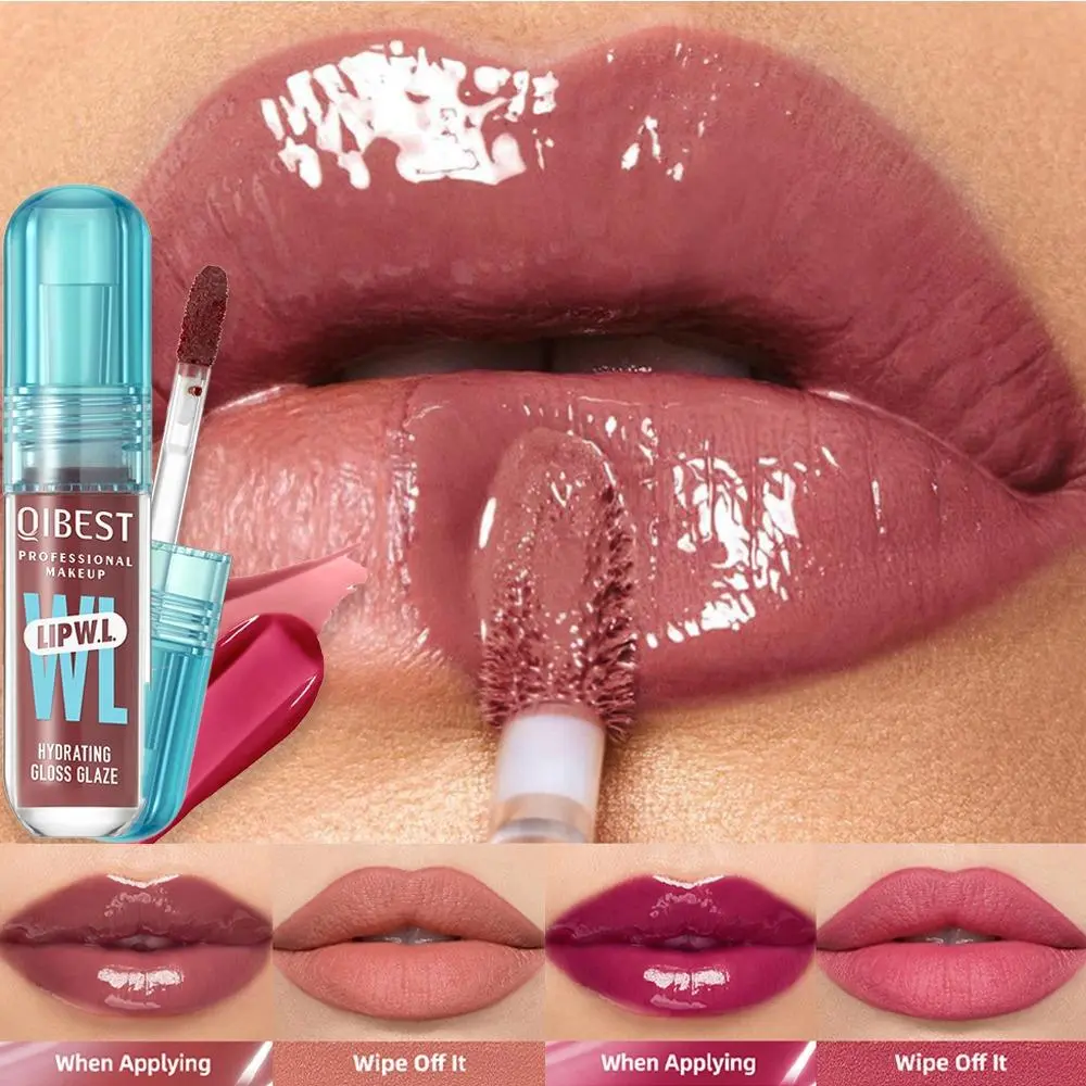 Crystal Lip Gloss Mirror Watery Lip Glaze Long Lasting Moisturizing Lip Balm Plumping Gloss Oil Hydrating Lips Tint Makeup