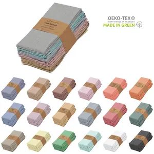 Ruvanti Cloth Napkins Set of 12, 18x18 Reusable Napkins Cloth Washable, Soft & Durable Table Napkin, Poly Cotton Fabric Dinner Napkins for Parties, Christmas, Thanksgiving, Weddings