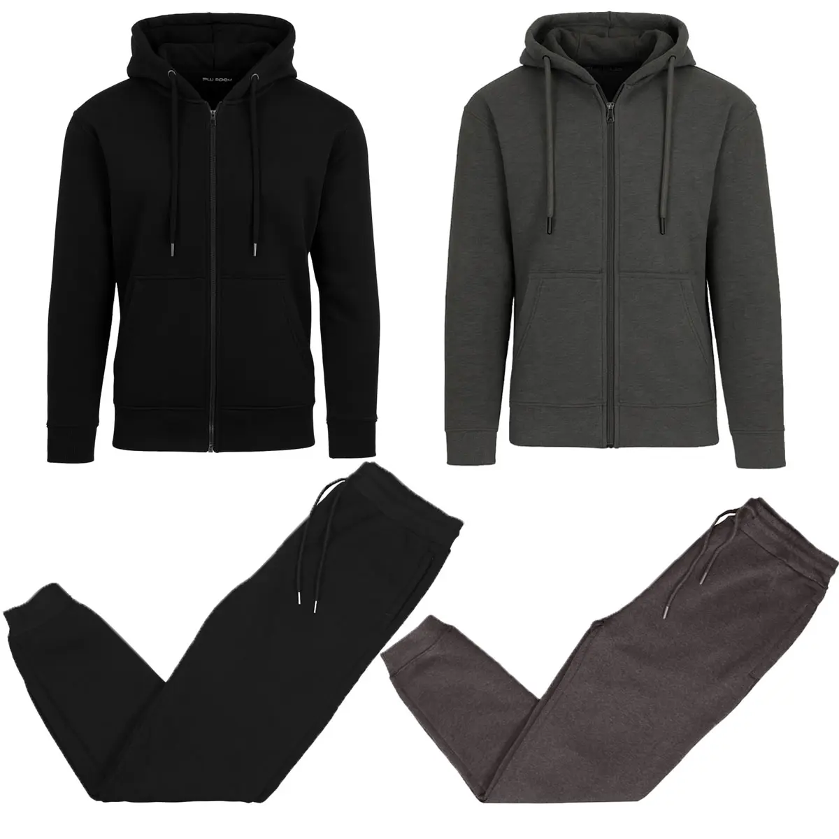 (Fleece Zip) Black-Charcoal