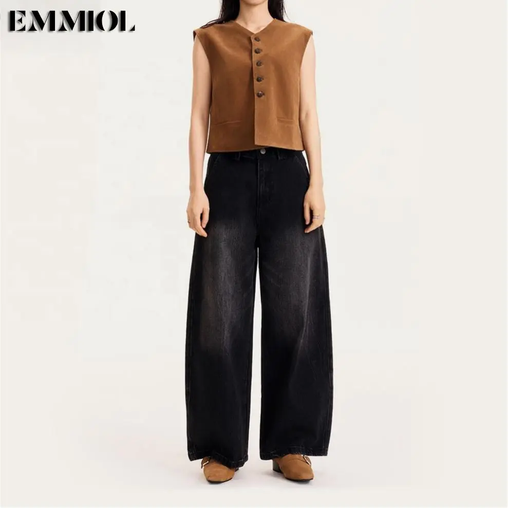 Wide Leg Denim Jeans for Women - Comfortable & Stylish Fit - Perfect for Casual Wear - High-Quality Material - Trendy Design
