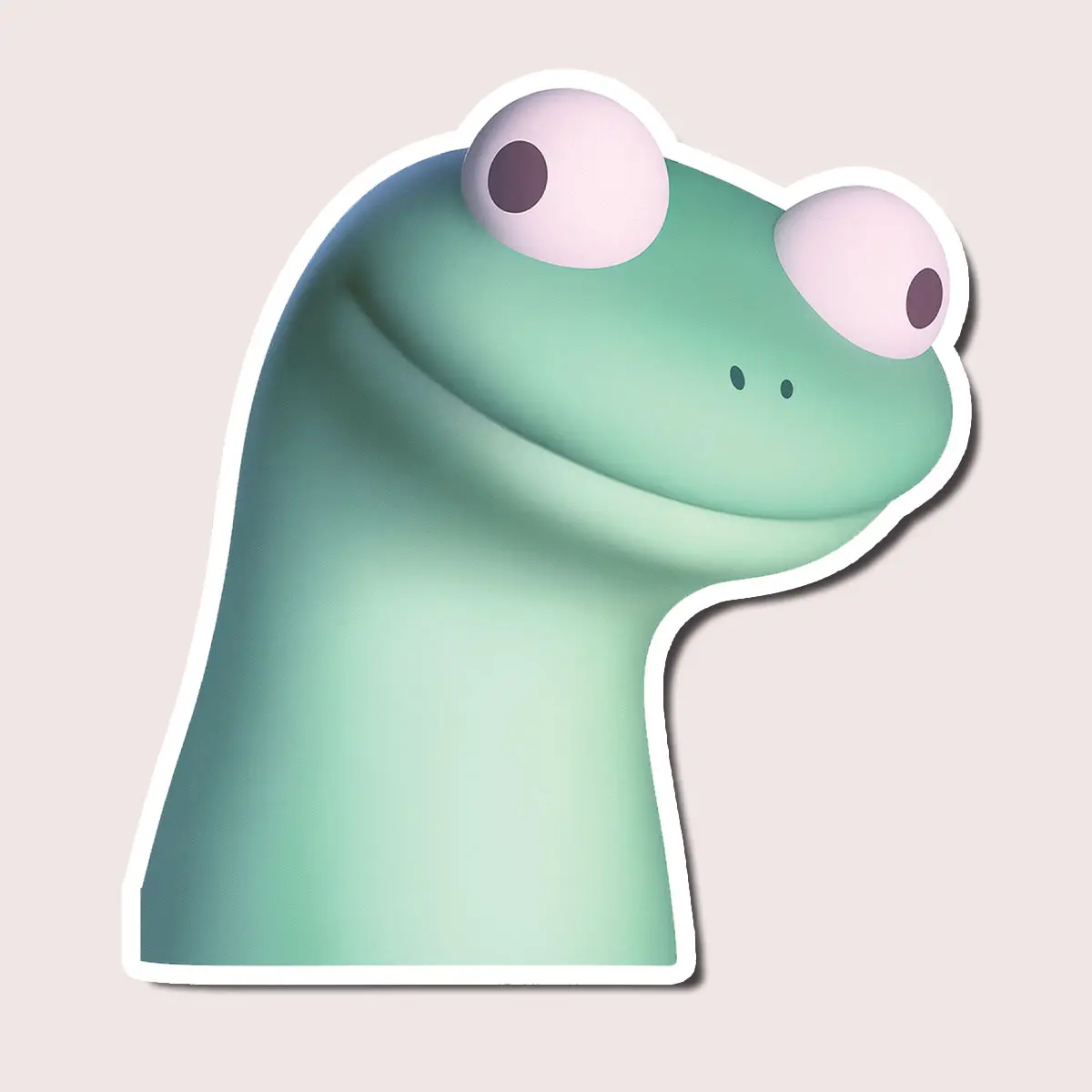 Funny Frog Meme Sticker, Cute Goofy Wide-Eyed Frog Vinyl Decal for Laptop, Water Bottle, Car Bumper, Silly Vibes Animal Lovers Gift