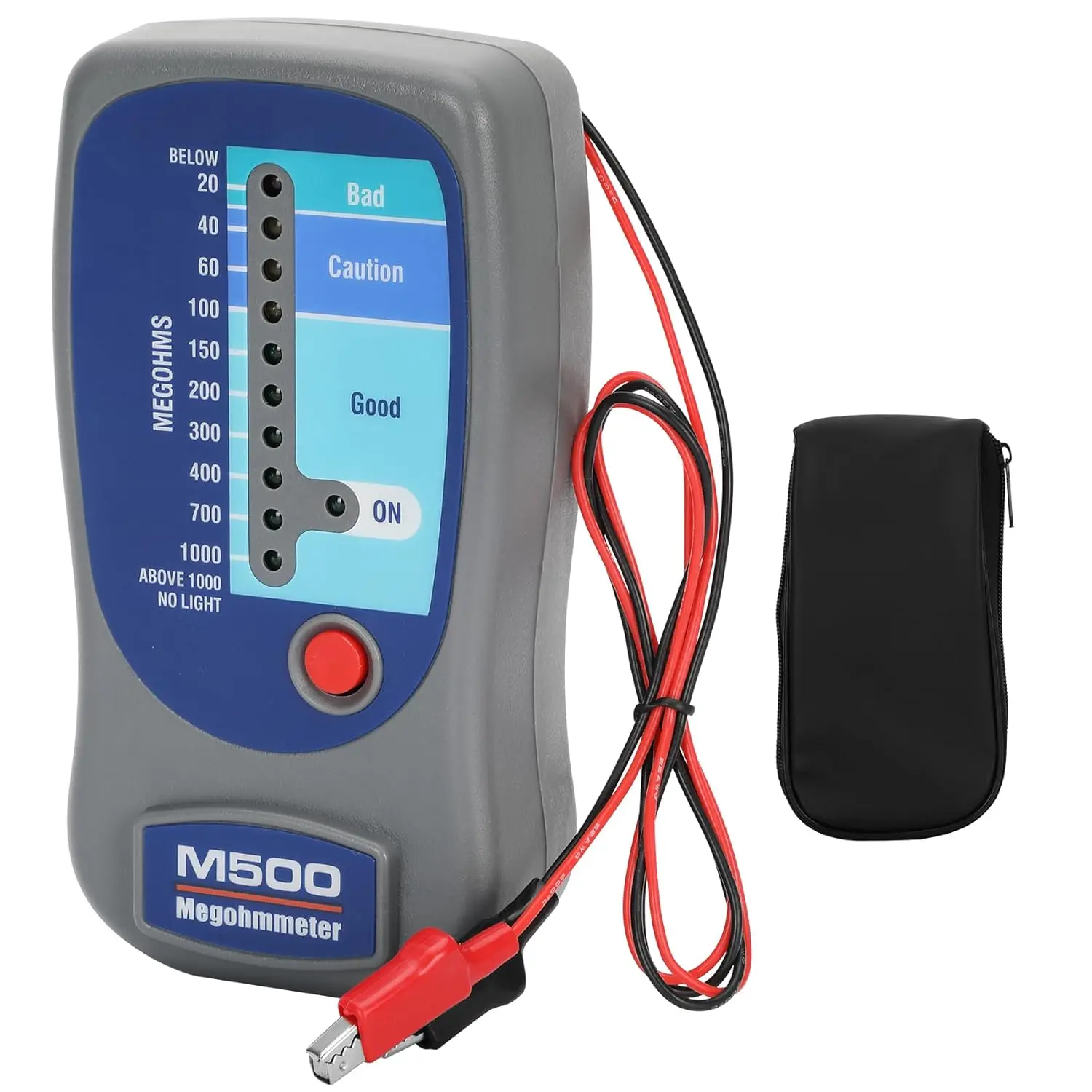 M500 Megohmmeter for Insulation Testing,Compatible with Compressor Tester HVAC, Multimeter Tester, Battery Operated, 201000 Megohms at 500 Volts,with Soft Carrying Case