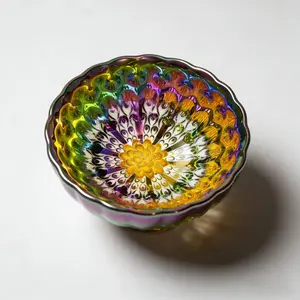 Kiln-Glaze 3D Gold Lotus Ceramic Tea Cup, Hand-Inlaid Rivet Porcelain Teacup, One-Piece Molding No Glue, Iridescent Finish, Gift Box with Stand, for Tea, Coffee & Water, Ideal Desktop Decor & Premium Holiday Gift Ornament, Craft Item