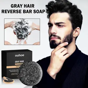 1/2/3PC Anti-Gray Hair Soap – Black Hair Dye Shampoo Bar for Men & Women – Smooth Cleansing & Deep Cleanser Repair – Scalp Nourishment & Shampoo Hair Growth – Leave Conditioner Effect, Natural Colour Restore Haircare Foam Ginseng
