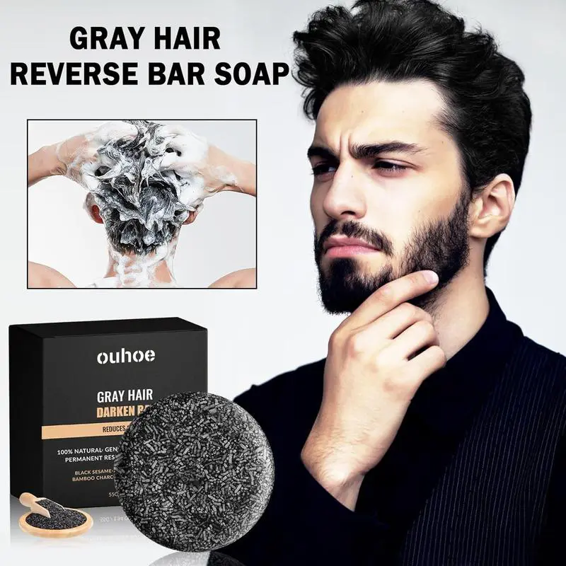 1/2/3PC Anti-Gray Hair Soap – Black Hair Dye Shampoo Bar for Men
