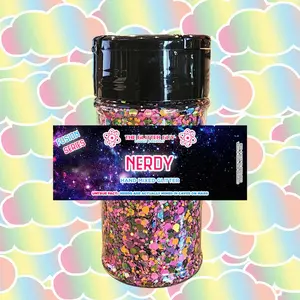 The Glitter Guy Nerdy | Chunky Glitter - Silverbells Fusion Glitter, Hand-Mixed Blend, 100mL Shaker, Non-Toxic, UV & Heat Resistant, Perfect for Crafts & DIY Projects