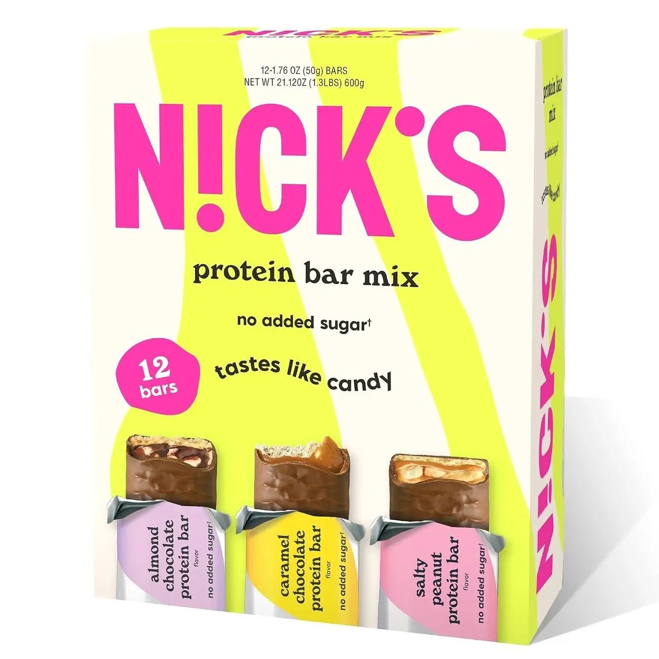 Nick’s Peanut Butter Protein Bars – 12-Count Box | High Protein, Low Calories, Low Carbs, Keto Friendly, No Added Sugar