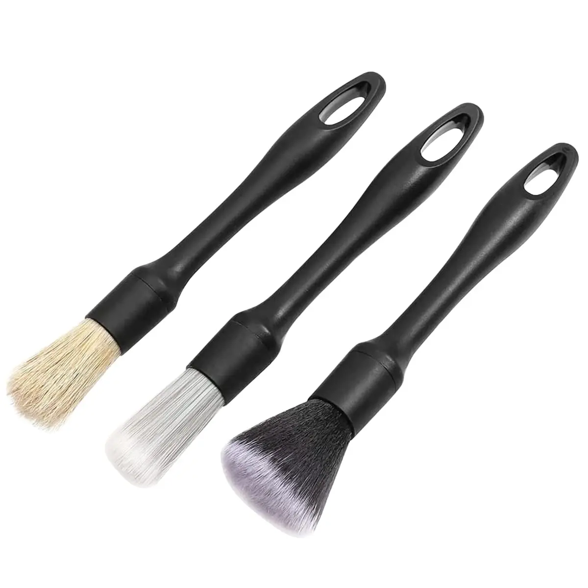3 Counts Set Car Detailing Products, Soft Professional Portable Brush for Car Interior Cleaning & Dust Removal, Car Valeting Kit, Car Interior Cleaning Brush Set, Cleaning Supplies, Automotive