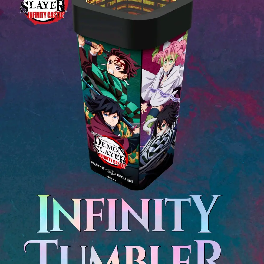 Demon Slayer Infinity Castle Glass Tumbler with Infinity Mirror Lid