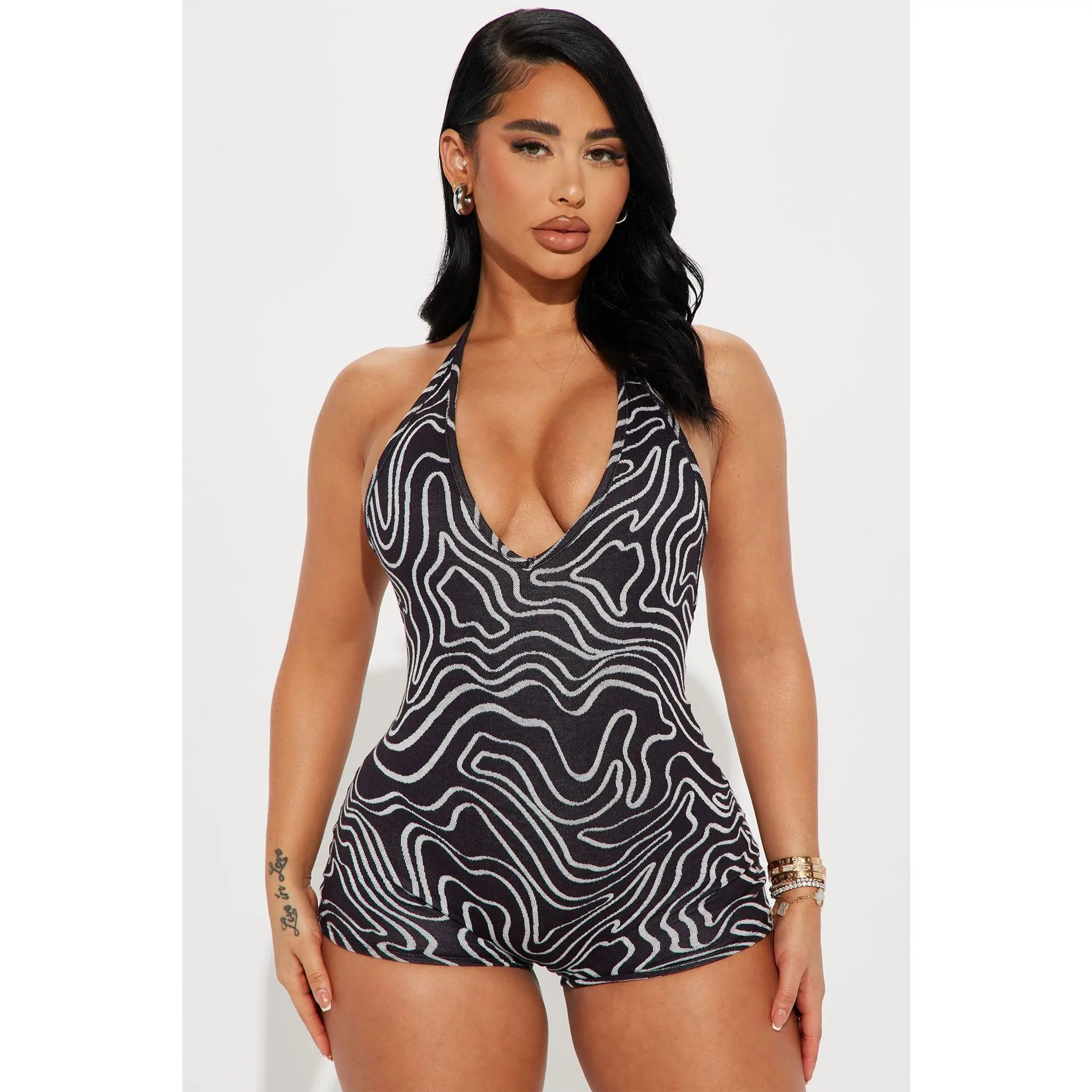 This Is Forever Romper - Black/White