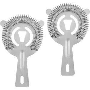 Cocktail Strainer Bar Tools-2 PCS Bar Strainer with High Density Spring, Stainless Steel Bartending Accessories for Filtering Cocktail Drink, Professional Bartending Tools with Filter for Home