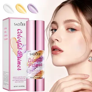 Rainbow Three-Color Primer, Transparent Toner And Smooth, Moisturizing Radiant Glow, Even Out Skin Tone, Suitable For All Skin Types.