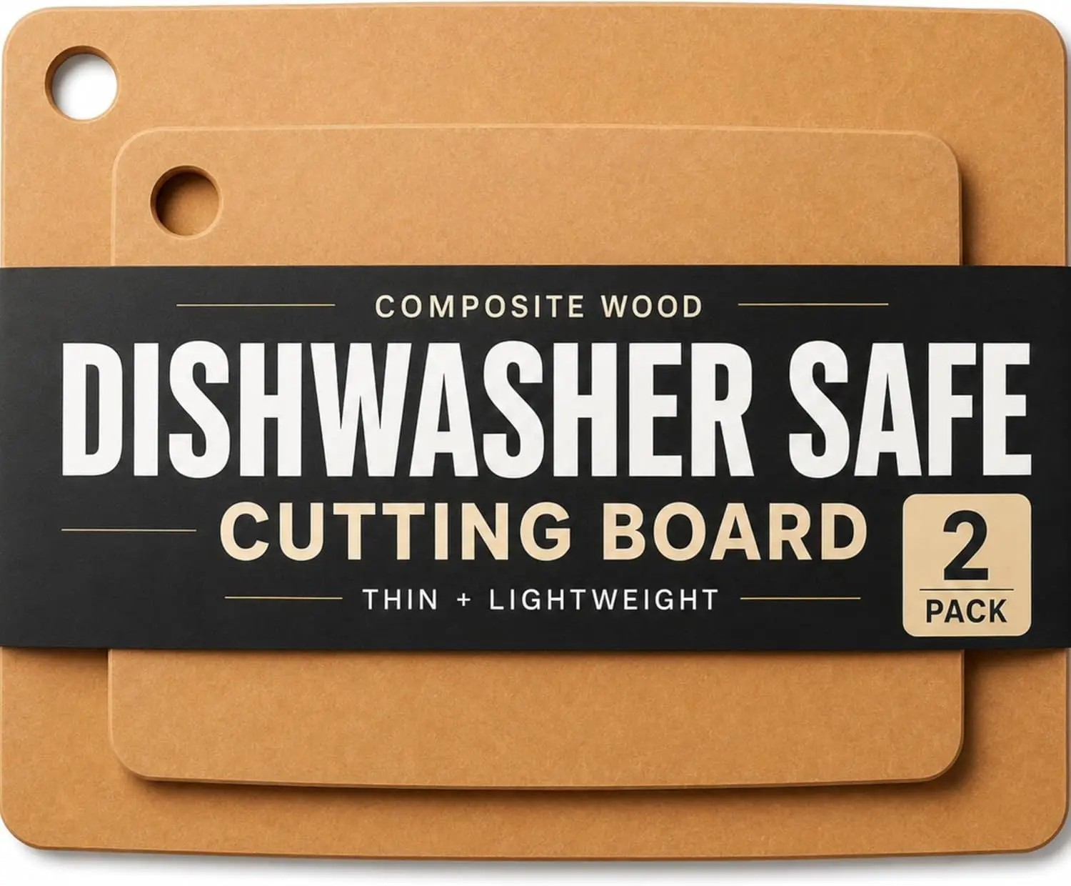 Dishwasher Safe Cutting Boards for Kitchen - Composite Wood Cutting Board Set, Wood Fiber Chopping Boards, Thin Plastic Free, BPA Free Heat Resistant - 2 Sizes, Large 14.5" x 11.25" Medium 11.5" x 9"