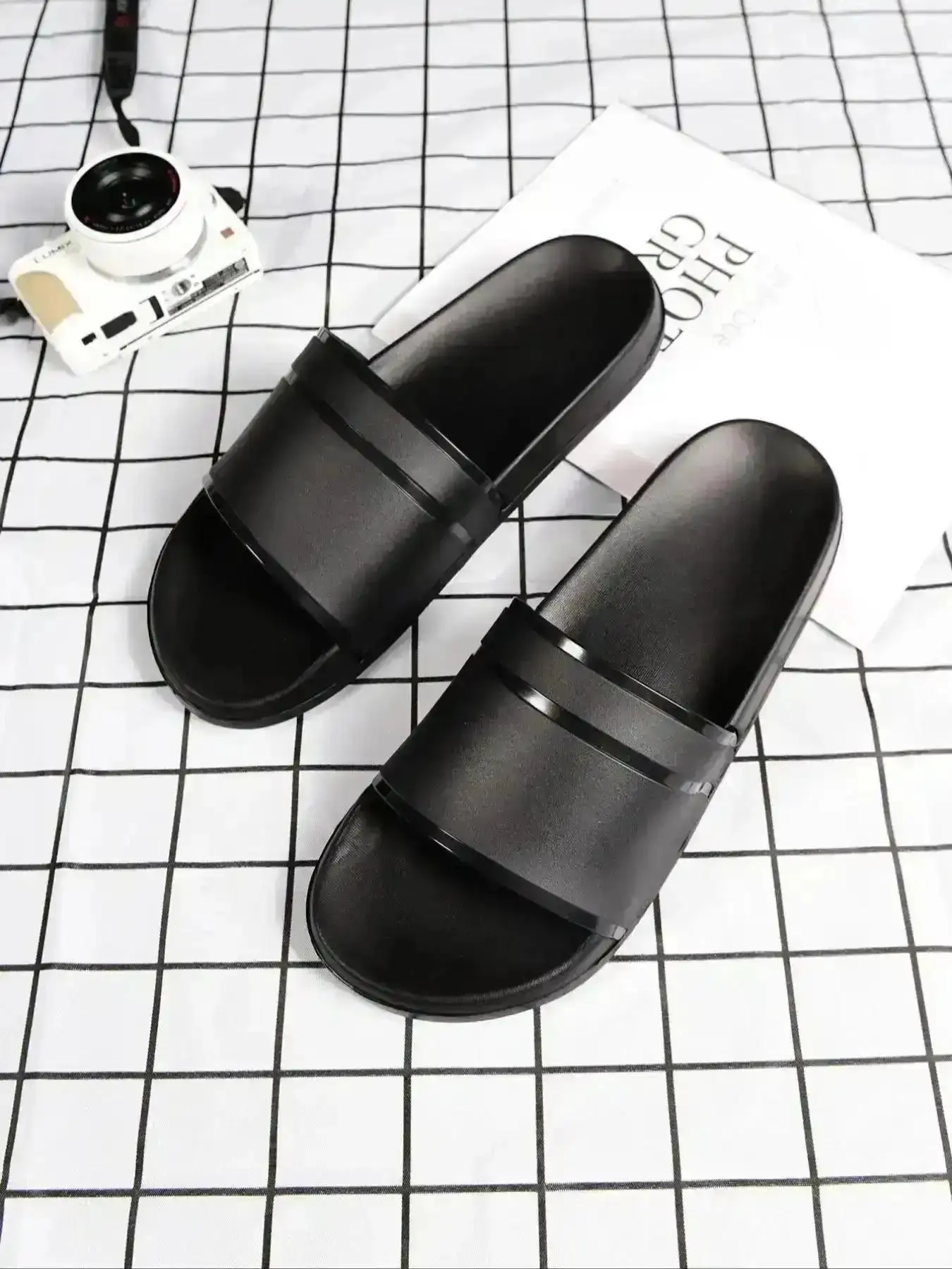 Men's Solid Slide Slip Soft Comfy Airy Non-slip Sports Daily for Indoor Outdoor Wear Slipper Sndls trainer responsive practical urban fitness cushioned sporty stable training Snkrs Sleek Heels Everyday breathable trendy