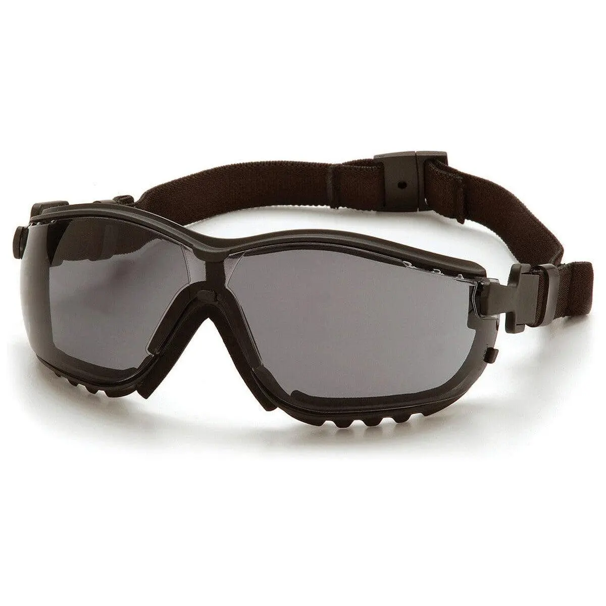 Pyramex V2G Work Safety Equipment, ANSI Z87-Rated CSA Z94.1 Certified Safety Glasses/Goggles, Black Frame, Gray H2MAX Antifog Lenses, Foam Padding, Easy Conversion Technology