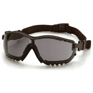 Pyramex V2G Safety Glasses/Goggles Black Frame Gray H2MAX Anti-Fog Lens
