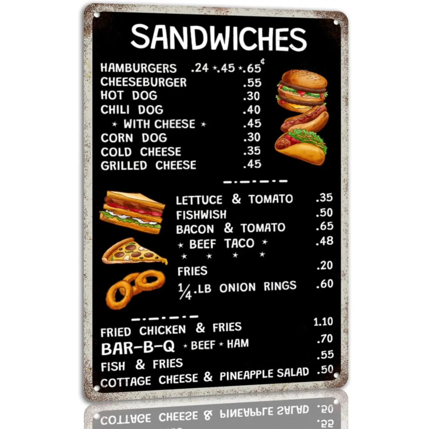 1940's Diner Menu Tin Sign Vintage Restaurant Metal Signs 50s Diner Decoration Retro Home Plaque For Kitchen Bar 8x12 Inches
