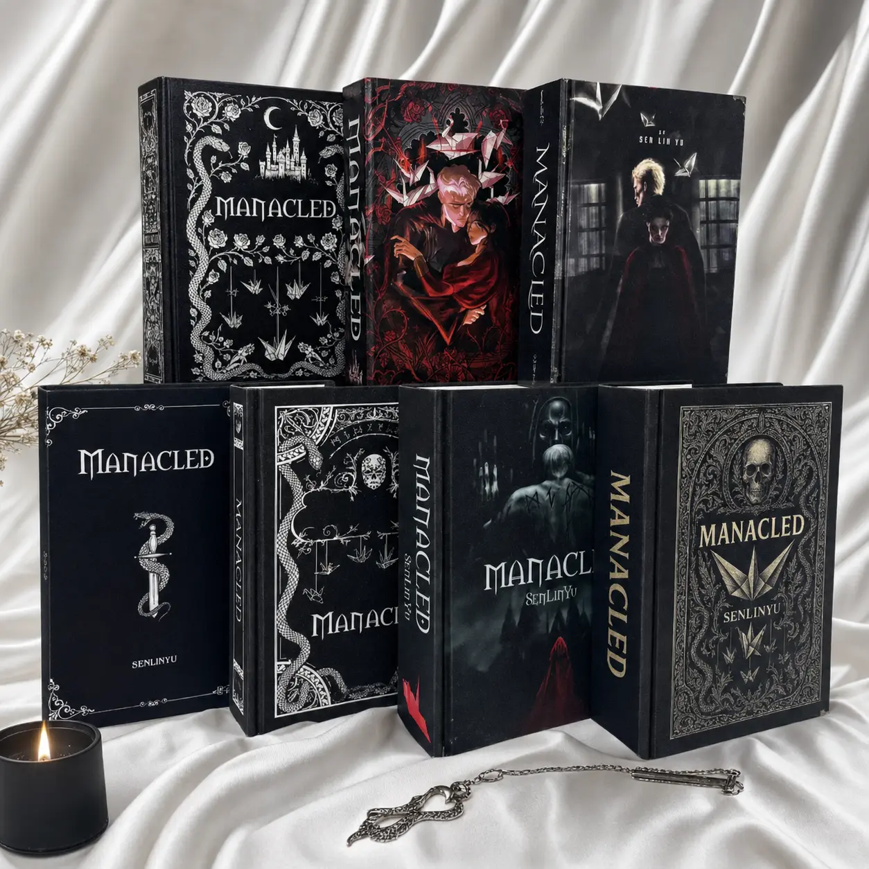 Manacled by SenLinYu Hardcover 3-in-1 Collector Edition, Dramione Fanfiction Book with 7 Exclusive Cover Designs & Free Bookmark